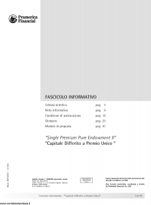 Pramerica - Capitale Differito A Premio Unico - Modello nipures Edizione 01-2006 [40P]