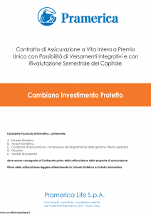 Pramerica - Cambiano Investimento Protetto - Modello cip Edizione 08-2017 [47P]