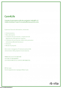 Rb Vita - Care4Life - Modello 8016 Edizione 05-2012 [60P]