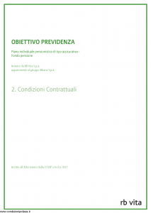 Rb Vita - Obiettivo Previdenza Condizioni Contrattuali - Modello 8001 Edizione 03-2012 [48P]