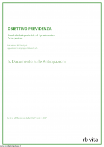 Rb Vita - Obiettivo Previdenza Documento Sulle Anticipazioni - Modello 8001 Edizione 03-2012 [6P]