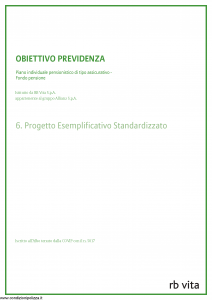 Rb Vita - Obiettivo Previdenza Progetto Esemplificativo Standardizzato - Modello 8001 Edizione 03-2012 [10P]