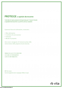 Rb Vita - Protegge A Capitale Decrescente - Modello 8013 Edizione 03-2011 [35P]
