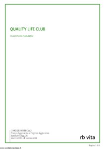 Rb Vita - Quality Life Club Condizioni Speciali - Modello 7340-ag Edizione 01-2008 [13P]