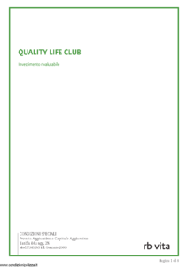 Rb Vita - Quality Life Club Condizioni Speciali - Modello 7340-ag Edizione 01-2009 [13P]