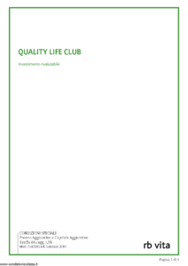 Rb Vita - Quality Life Club Condizioni Speciali - Modello 7340-ag Edizione 01-2010 [8P]