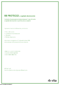 Rb Vita - Rb Protegge A Capitale Decrescente - Modello 8013 Edizione 12-2010 [36P]