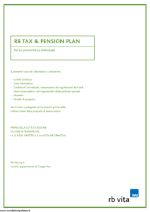 Rb Vita - Rb Tax E Pension Plan - Modello 7310 Edizione 03-2006 [88P]