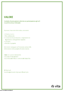 Rb Vita - Valore - Modello 8004 Edizione 12-2010 [52P]