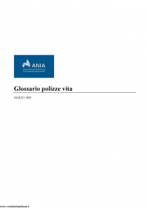 Reale Mutua - Glossario Polizze Vita - Modello nd Edizione 03-2005 [29P]