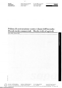 Sapa - Assicurazione Contro Danni Incendio Piccoli Rischi Commerciali Rischi Civili E Agricoli - Modello p-049 Edizione 02-1995 [6P]