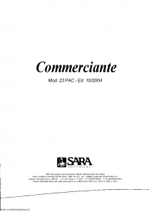 Sara - Commerciante - Modello 23-pac Edizione 10-2004 [32P]
