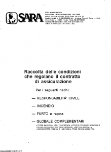 Sara - Raccolta Delle Condizioni Che Regolano Il Contratto Di Assicurazione - Modello 201-ab Edizione 01-1989 [SCAN] [20P]