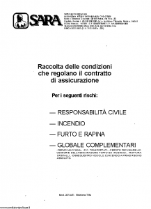 Sara - Raccolta Delle Condizioni Che Regolano Il Contratto Di Assicurazione - Modello 201-ab Edizione 07-1994 [SCAN] [20P]