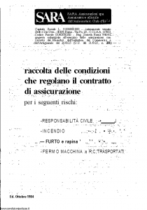 Sara - Raccolta Delle Condizioni Che Regolano Il Contratto Di Assicurazione - Modello 201-ab Edizione 10-1984 [SCAN] [17P]