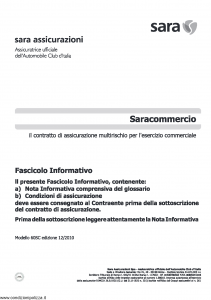 Sara - Sara Commercio Multirischio Esercizio Commerciale - Modello 60sc Edizione 12-2010 [59P]