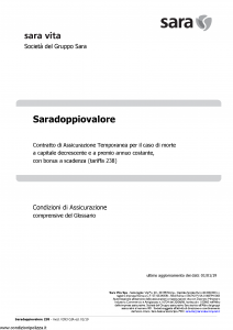 Sara - Sara Doppio Valore (Tariffa 238) - Modello v393-cda Edizione 01-01-2019 [14P]