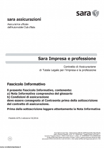Sara - Sara Impresa E Professione - Modello 60tli Edizione 04-2016 [16P]