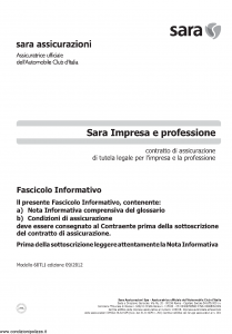 Sara - Sara Impresa E Professione - Modello 60tli Edizione 09-2012 [15P]