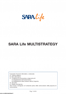 Sara - Sara Life Multistrategy - Modello l356-05 Edizione 01-12-2005 [56P]