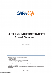 Sara - Sara Life Multistrategy Premi Ricorrenti - Modello l361-06b Edizione nd [50P]