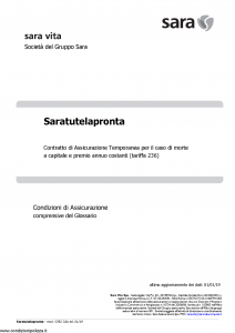 Sara - Sara Tutela Pronta (Tariffa 236) - Modello v392-cda Edizione 01-01-2019 [18P]