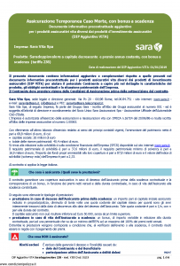 Sara - Saradoppiovalore A Capitale Decrescente E Premio Annuo Costante Dip Aggiuntivo - Modello v393d Edizione 01-01-2019 [6P]