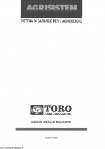 Toro - Agrisistem Sistema Garanzie Per L'Agricoltore - Modello pc059a100-n90 Edizione 1990 [32P]