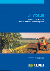 Toro - Agrisystem Polizza Futuro Azienda Agricola - Modello pb59a100.d00 Edizione 2000 [34P]