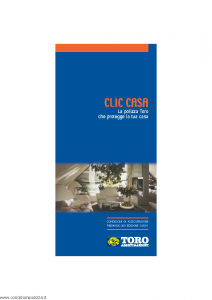 Toro - Clic Casa Polizza Toro Che Protegge La Tua Casa - Modello pb59n100.300 Edizione 01-2001 [34P]