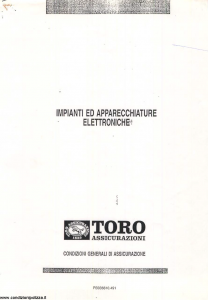 Toro - Impianti Ed Apparecchiature Elettroniche - Modello pb036610.491 Edizione 1991 [SCAN] [5P]