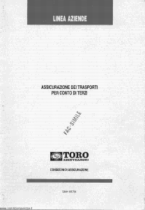 Toro - Linea Aziende Assicurazione Trasporti Conto Terzi - Modello cb081155.794 Edizione 09-06-1994 [SCAN] [24P]