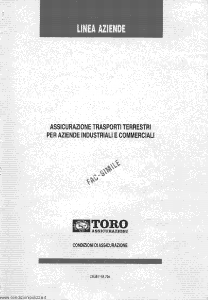 Toro - Linea Aziende Assicurazione Trasporti Terrestri Per Aziende Industriali E Commerciali - Modello cb081152.794 Edizione 1994 [SCAN] [19P]