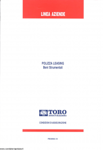 Toro - Linea Aziende Polizza Leasing Beni Strumentali - Modello pb036900.396 Edizione 1996 [SCAN] [27P]