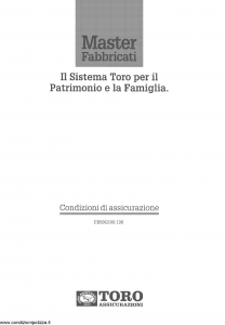 Toro - Master Fabbricati Sistema Toro Per Il Patrimonio E La Famiglia - Modello pb59g100.198 Edizione 01-12-1997 [28P]