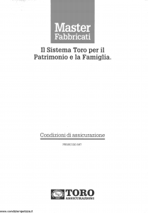 Toro - Master Fabbricati Sistema Toro Per Il Patrimonio E La Famiglia - Modello pb59g100.597 Edizione 14-04-1997 [28P]