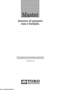 Toro - Master Sistema Garanzie Casa E Famiglia - Modello pb59b100.796 Edizione 10-06-1996 [44P]