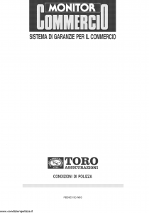 Toro - Monitor Commercio Sistema Di Garanzie Per Il Commercio - Modello pb59c150.n93 Edizione 29-09-1993 [44P]