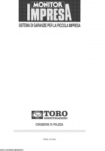 Toro - Monitor Impresa Sistema Garanzie Per La Piccola Impresa - Modello pb59l150.n93 Edizione 29-09-1993 [44P]