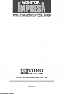 Toro - Monitor Impresa Sistema Garanzie Per La Piccola Impresa - Modello pb59l200.792 Edizione 05-08-1992 [48P]