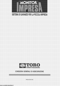 Toro - Monitor Impresa Sistema Garanzie Per La Piccola Impresa - Modello pb59l200.n00 Edizione 15-11-2000 [49P]