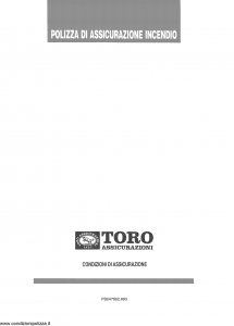 Toro - Polizza Assicurazione Incendio - Modello pb047662.993 Edizione 1993 [6P]