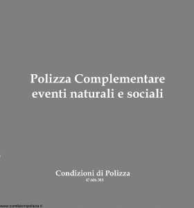 Toro - Polizza Complementare Eventi Naturali E Sociali - Modello 47.606.383 Edizione 1983 [SCAN] [6P]