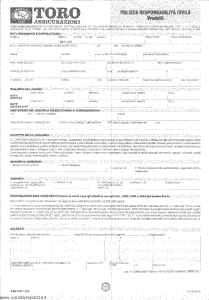 Toro - Polizza Responsabilita' Civile Prodotti - Modello pa014611.592 Edizione 1992 [SCAN] [4P]