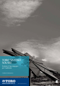 Toro - Toro Sistema Solare Sostiene Il Tuo Impegno Per L'Ambiente - Modello pb59y100.709 Edizione 2009 [26P]