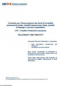 Ubi - Blucredit One Prestiti - Modello 1467 Edizione 02-04-2012 [36P]