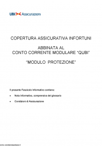 Ubi - Copertura Assicurativa Infortuni - Modello 1494 Edizione 01-10-2012 [17P]
