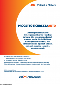 Ubi - Progetto Sicurezza Auto Veicoli A Motore - Modello 1399 Edizione 01-08-2013 [88P]