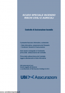 Ubi - Scudo Speciale Incendio Rischi Civili E Agricoli - Modello 1119 Edizione 01-12-2010 [52P]