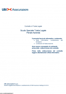 Ubi - Scudo Speciale Tutela Legale Penale Azienda - Modello 1344 Edizione 01-10-2012 [26P]